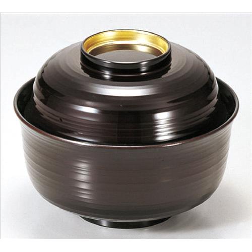 お椀 4寸千筋羽反椀溜つば金 洗浄機可 [12φ x 9.5cm] 耐熱ABS樹脂 食洗機可 (7-266-2) | 小吹椀 汁椀 ..