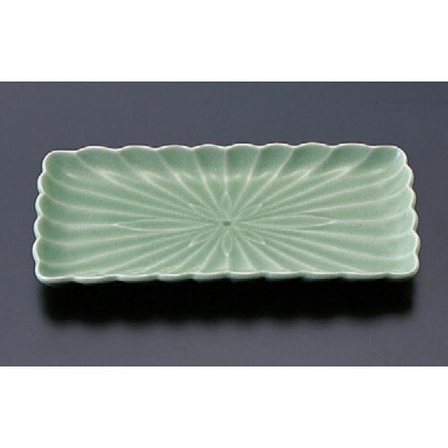 松花堂 菊型長角皿ヒワ [23 x 11.2 x 2.3cm] 陶 (7-364-12) | 松花堂 弁当 正月 元旦 お節 おすすめ 人気 食器 業務用 飲食店 カフェ うつわ 器 おしゃれ かわいい お洒落 ギフト プレゼント 引き出物 内祝い 結婚祝い 誕生日 贈り物 贈答品
