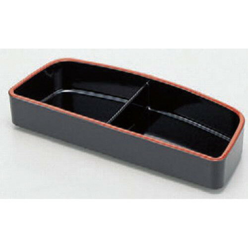 寿司 D.X三味胴特上桶用二ッ仕切黒天朱 [20.9 x 8.5 x 3.6cm] ABS樹脂 (7-467-10) | すし 寿司 sushi ..