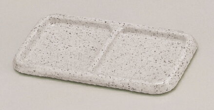 ホテルグッズ 二ツ仕切ティーパックトレー御影 [19.5 x 10.5 x 1.7cm] 熱硬化性樹脂(メラミンまたはユリア樹脂) (7-903-21) 【料亭 旅館 和食器 飲食店 業務用】