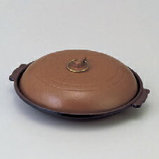 アルミ製品 アルミ浅型陶板焼アカネチョコ(フッ素加工)19cm [19.3φ x 7cm] (7-918-23) 【料亭 旅館 和食器 飲食店 業務用】