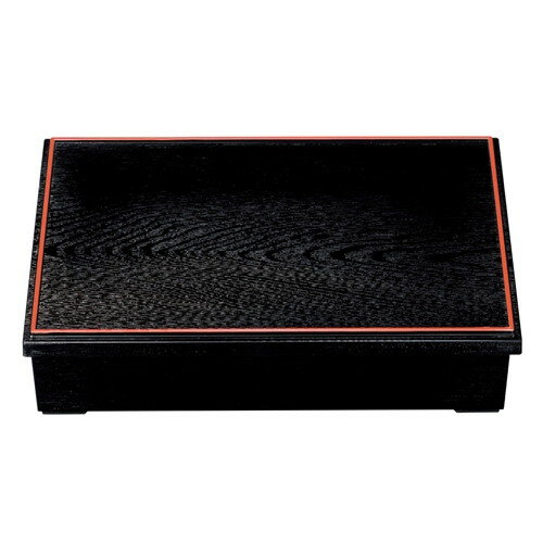 松花堂 ニュー尺3寸深型長手木目松花堂黒渕朱 [38.5 x 26.5 x 9.2内寸36.2 x 24.4 x 7.5cm] ABS樹脂 (7-322-1) | 松花堂 弁当 正月 元旦 お節 おすすめ 人気 食器 業務用 飲食店 カフェ うつわ 器 おしゃれ かわいい お洒落 ギフト プレゼント 誕生日 贈り物 贈答品