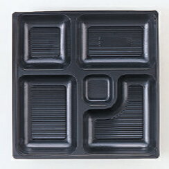 幕の内弁当 W-4 8.5寸角P.S黒仕切薄型 1梱 2000枚入り P.S (7-443-15) | 松花堂 弁当 正月 元旦 お節 おすすめ 人気 食器 業...