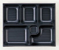 幕の内弁当 W-5 尺1寸長手P.S黒仕切薄型 1梱 1600枚入り P.S (7-444-7) | 松花堂 弁当 正月 元旦 お節 おすすめ 人気 食器 業務...