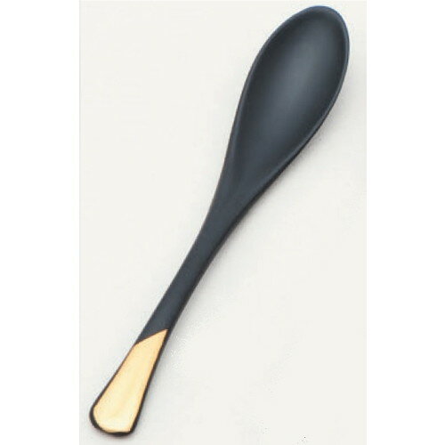 箸 かゆスプーン 黒に柄金 洗浄機可 [19.5 x 3.4cm] PBT樹脂 食洗機可 (7-874-3) | カトラリー テーブ..