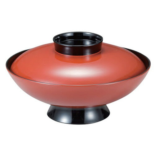 6寸小槌煮物椀 朱つば黒 [ 18.4φ x 10.2cm ] | 小吹椀 汁椀 お椀 煮物碗 吸物椀 プレゼント ギフト 結..