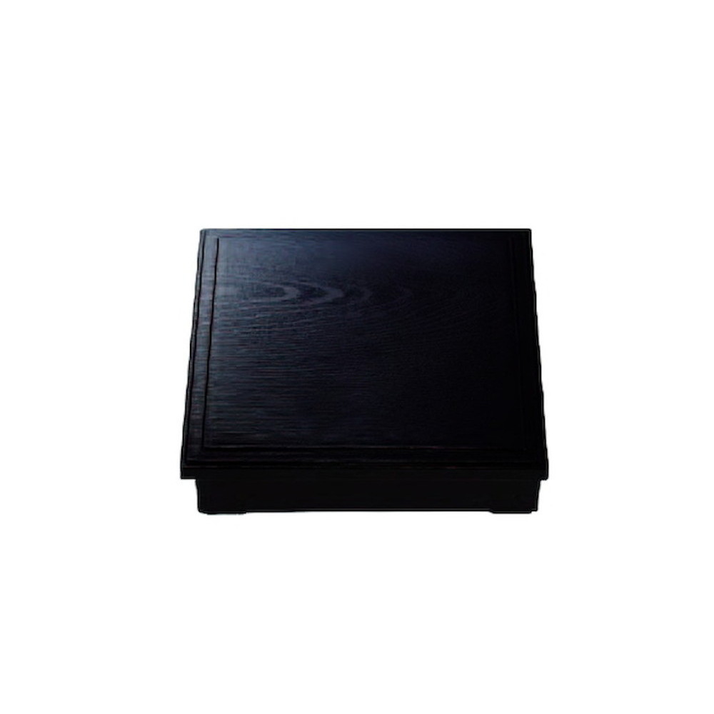 8．5寸木目松花堂　黒内塗無（仕切別） [26×26×6cm] | 松花堂 弁当 懐石料理 仕出し弁当 仕切り