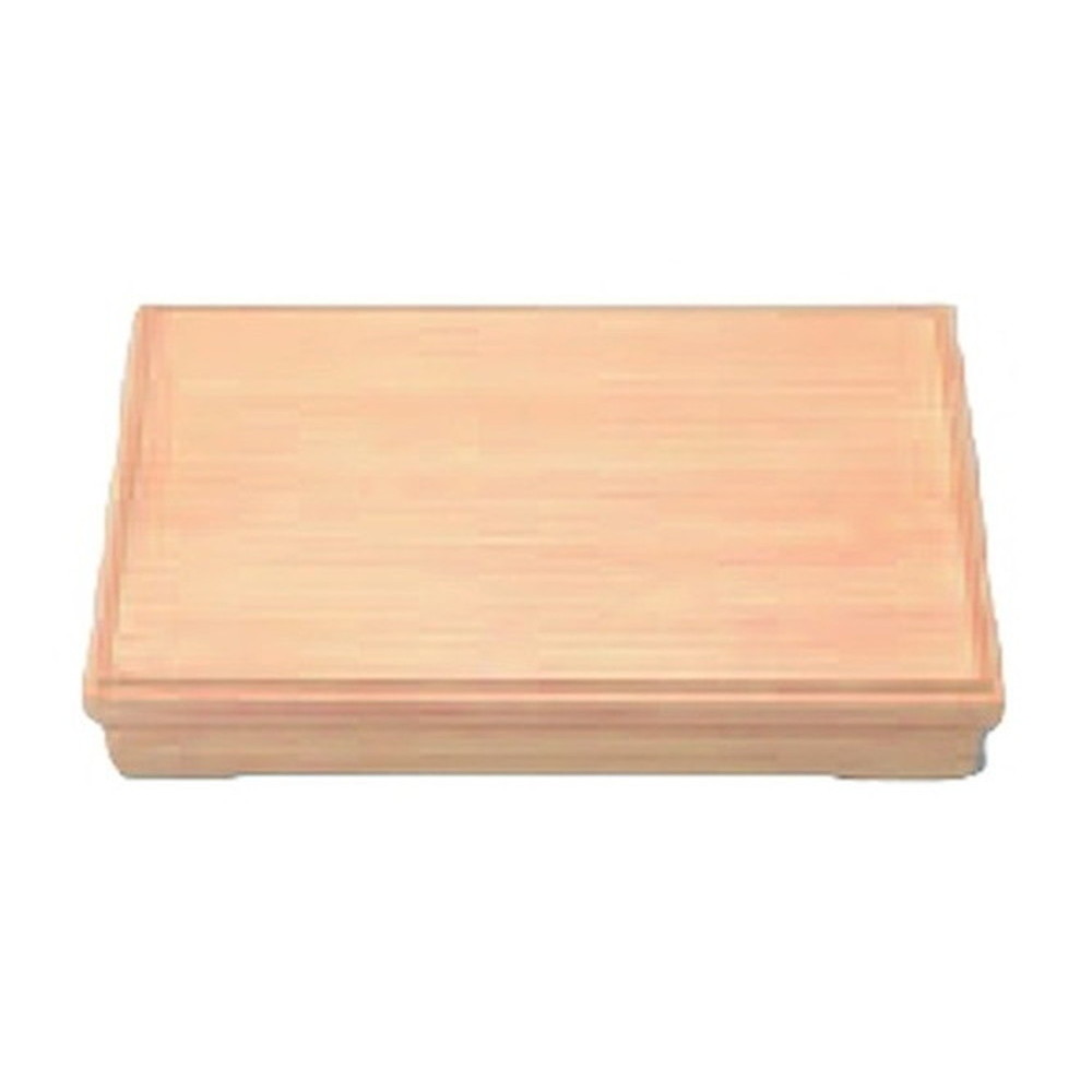 ニュー尺3寸長手木目松花堂　ラバーウッド（仕切別）蓋ウラクリーム [38.5×26.5×6.5cm] | 松花堂 弁当 懐石料理 仕出し弁当 仕切り