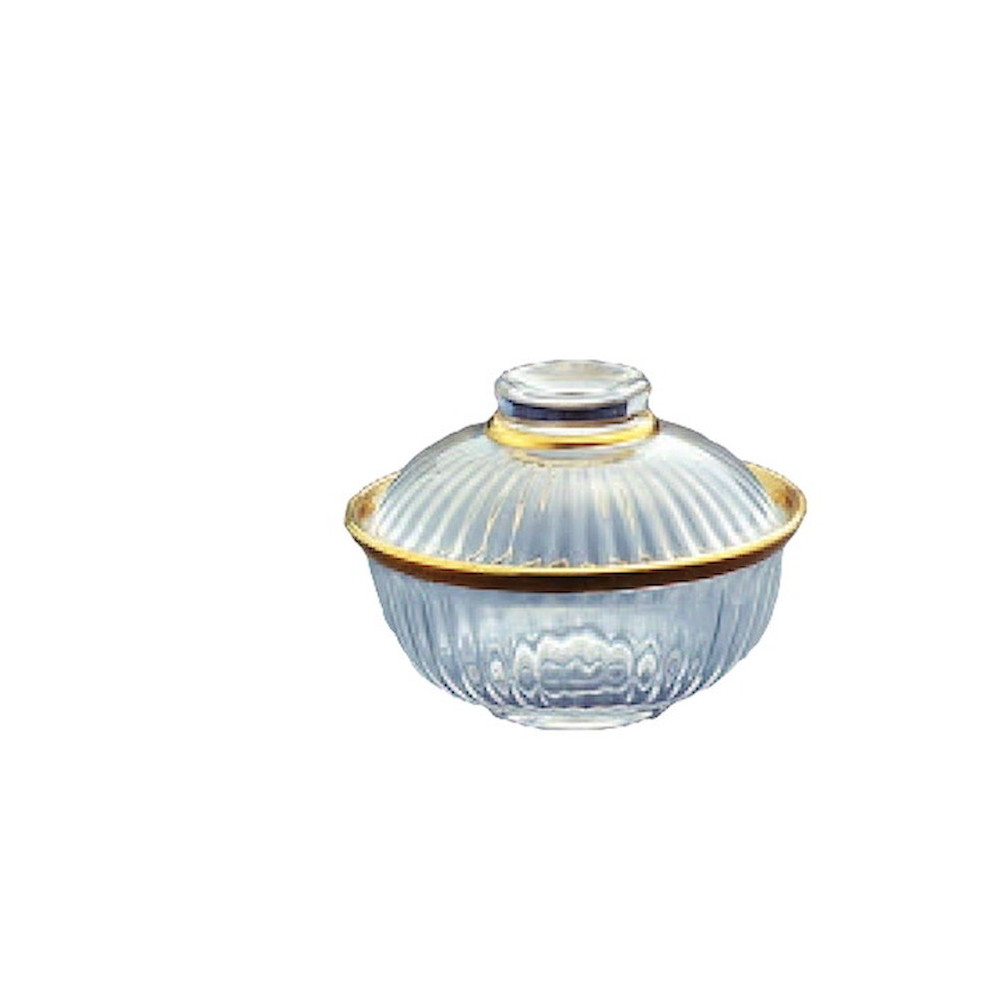 十草蓋物金付 [12×8.5cm ] | 硝子ガラス 蓋付き フタ付き ふた付き 物入れ 器