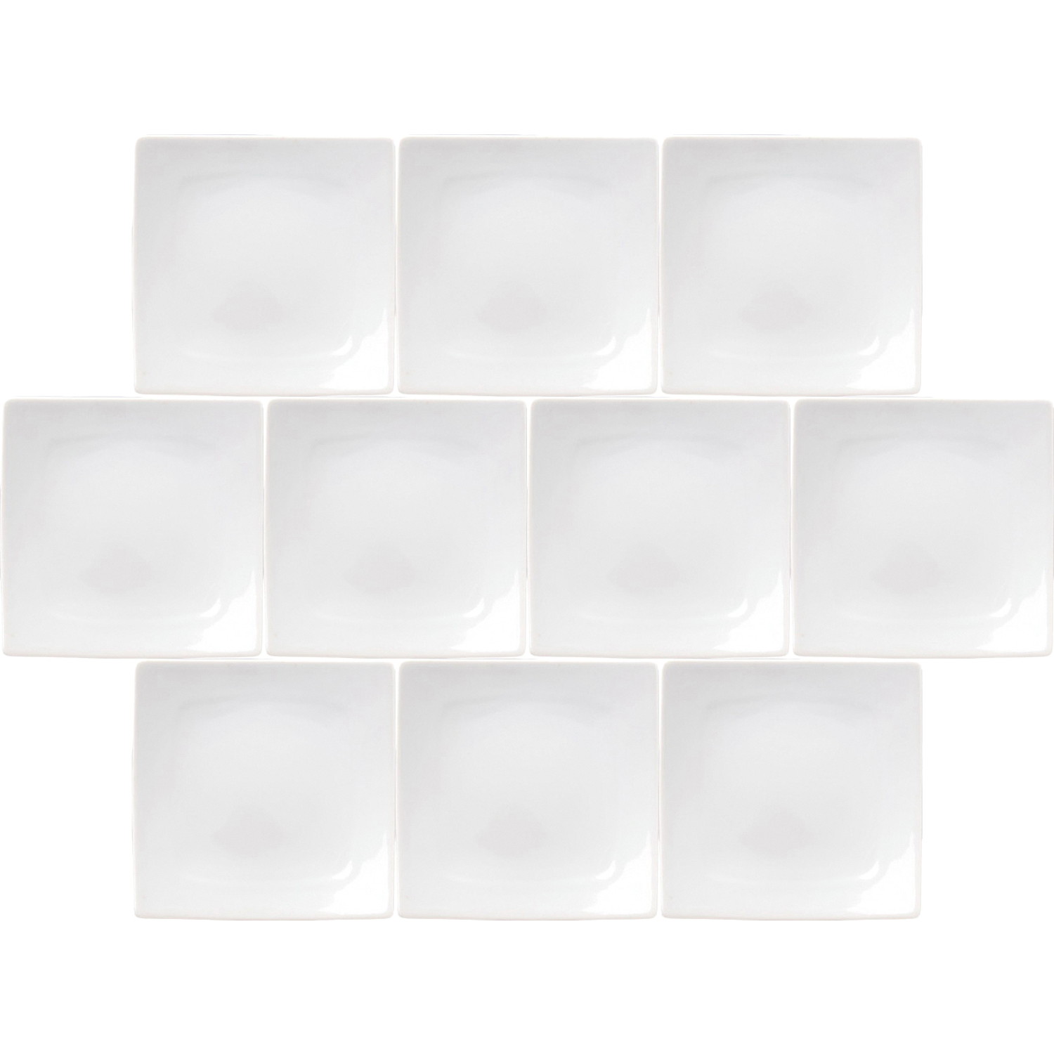 10個セット 角和皿 17cm正角皿 白 [17×17×2.2cm] | 和食器 スクエアプレート 正方形 取り皿 ホワイト