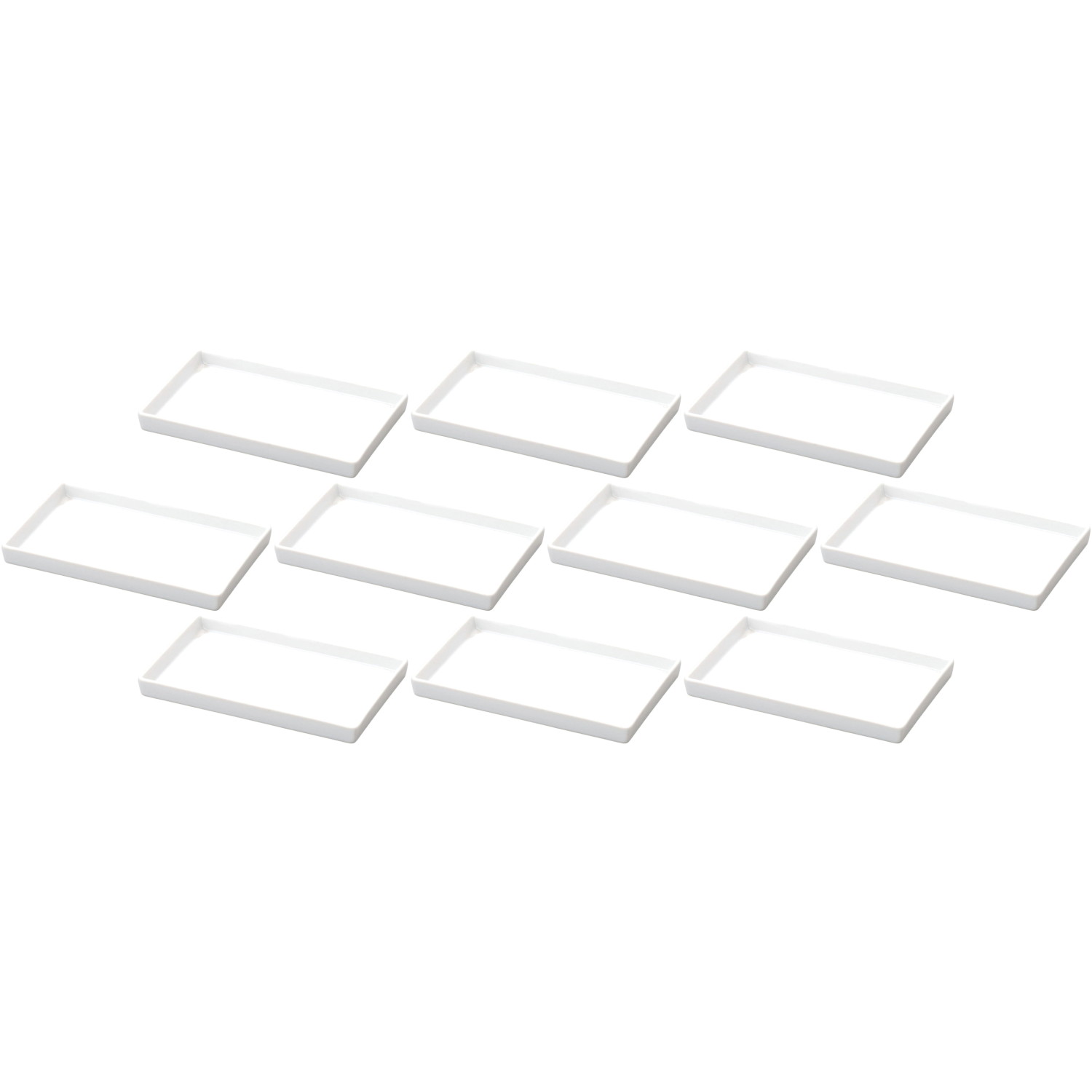 10個セット 雪白 レクタングルS [19.5×11.9cm] | 和食器 スクエアプレート 長方形 白 シンプル