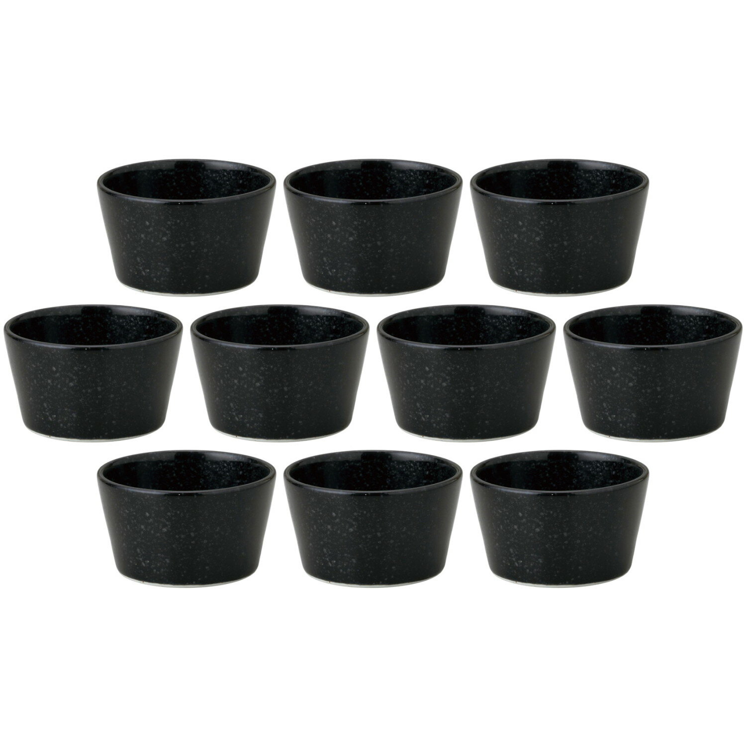 10個セット プラット 8cmボール 黒御影 [8.5×5cm・150cc] | 洋食器 ミニボウル ブラック 調味料皿 シン..