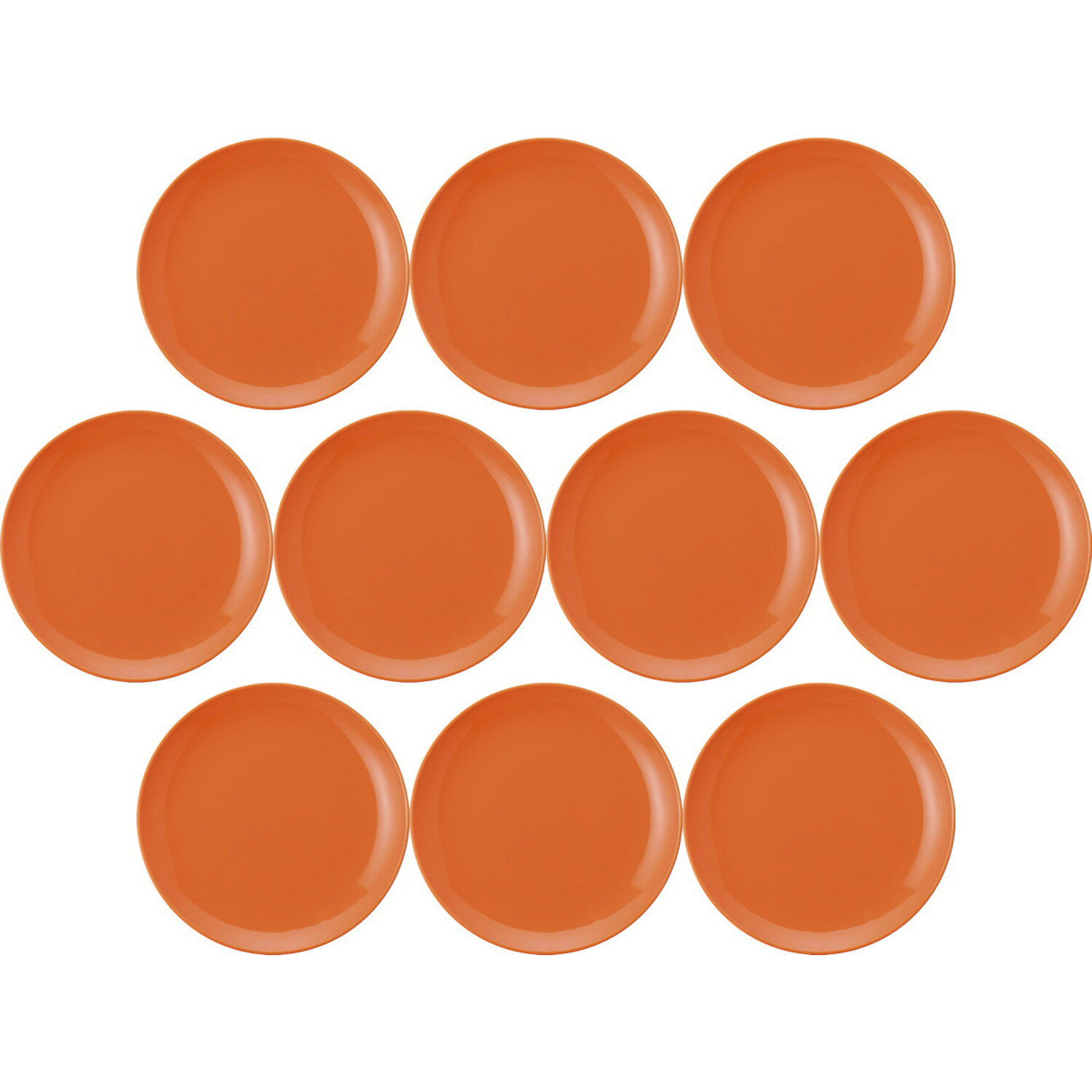 10個セット 香港 メタ玉28cm皿 パーシモン [28×3.4cm] | 中華食器 大皿 盛り皿 メインディッシュプレート オレンジ