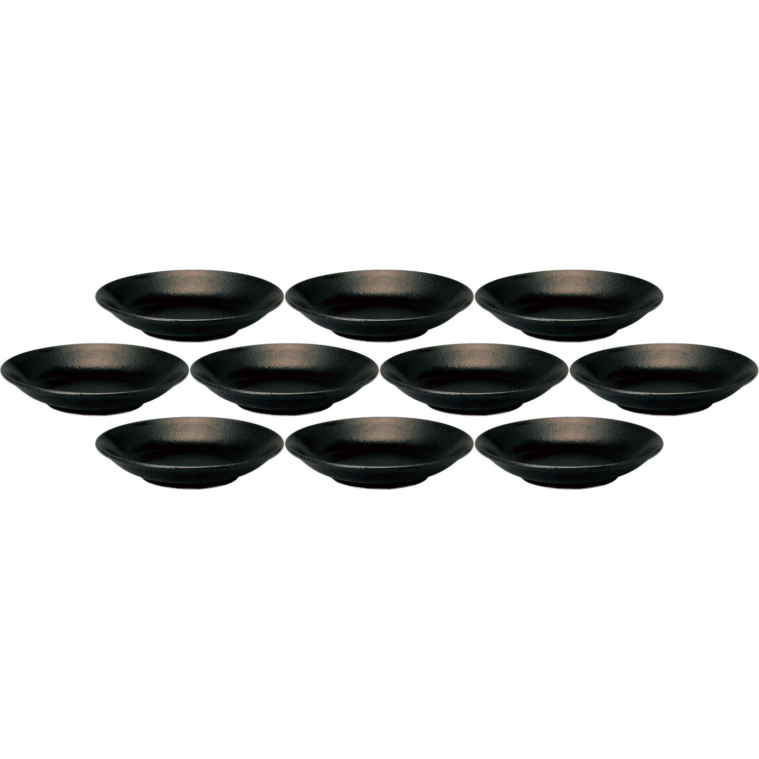 10個セット 和風中華 メタ玉21cm深皿 黒耀 [21.1×4.3cm] | 中華食器 中華皿 メタ深皿 メインプレート ブラック