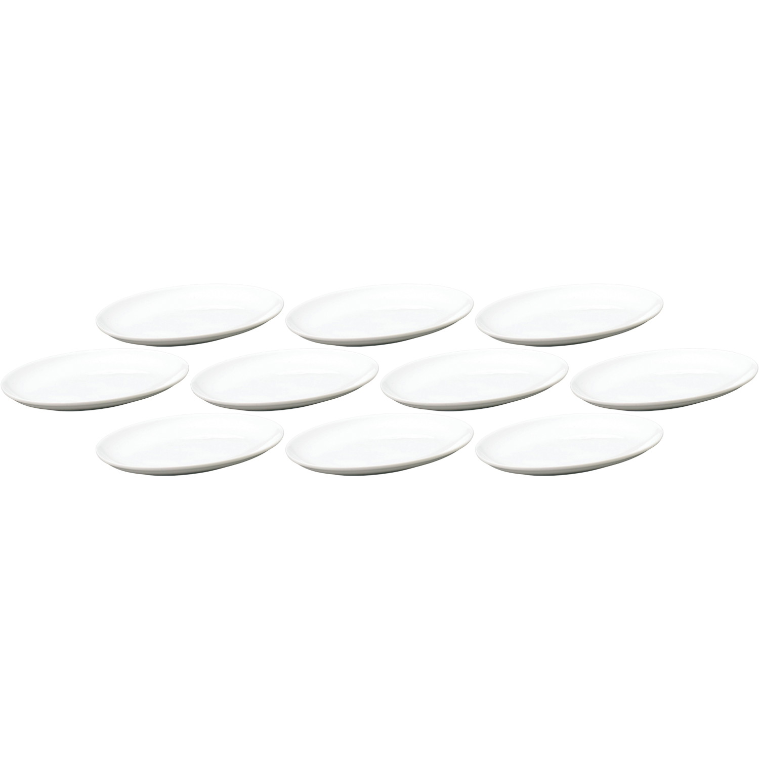 10個セット 香港 メタ玉26cmプラター [26×18.4×2.7cm] | 中華食器 盛り皿 大皿 楕円型プレート 白