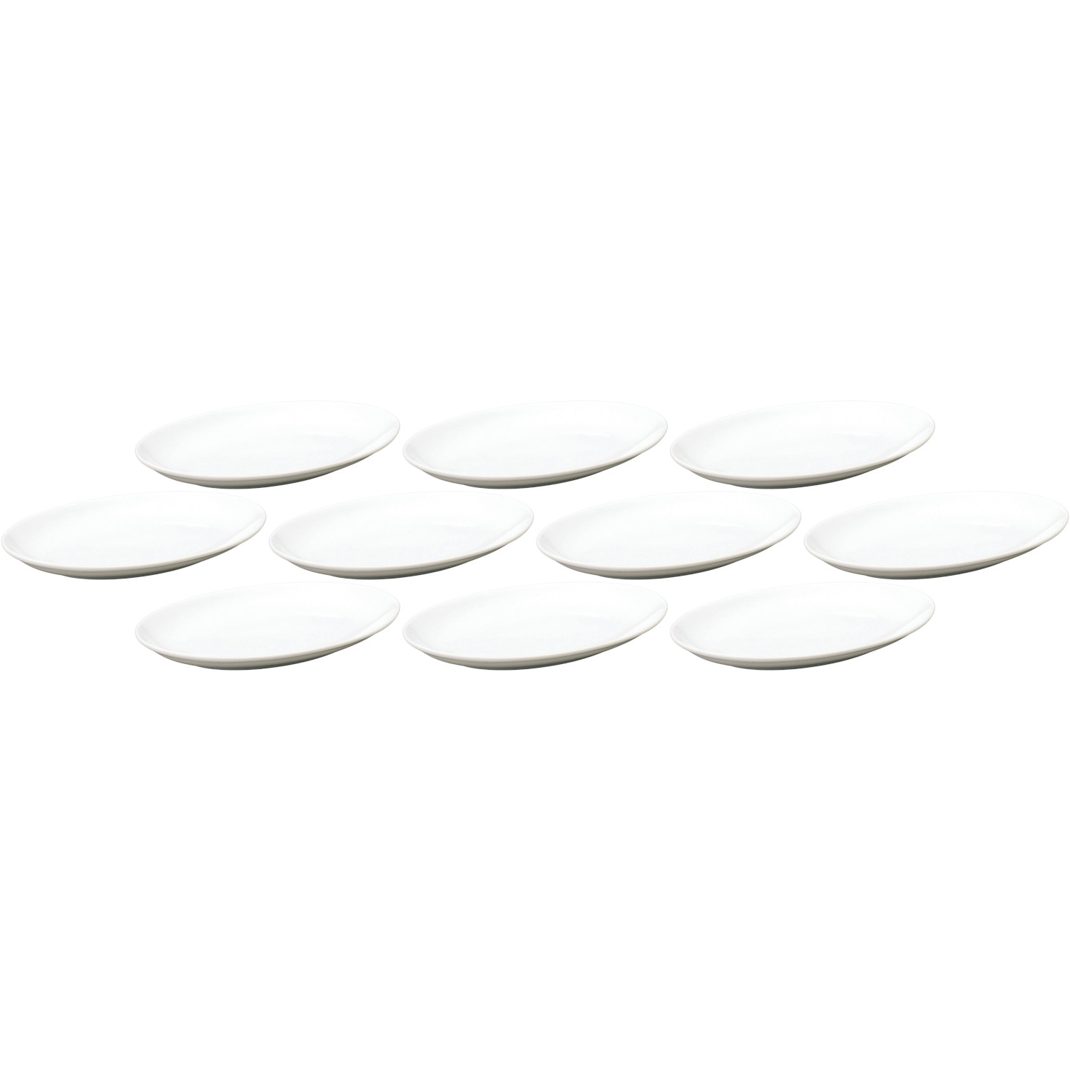 10個セット 香港 メタ玉24cmプラター [23.1×16.5×2.4cm] | 中華食器 メインプレート 楕円型 オーバル型 ホワイト