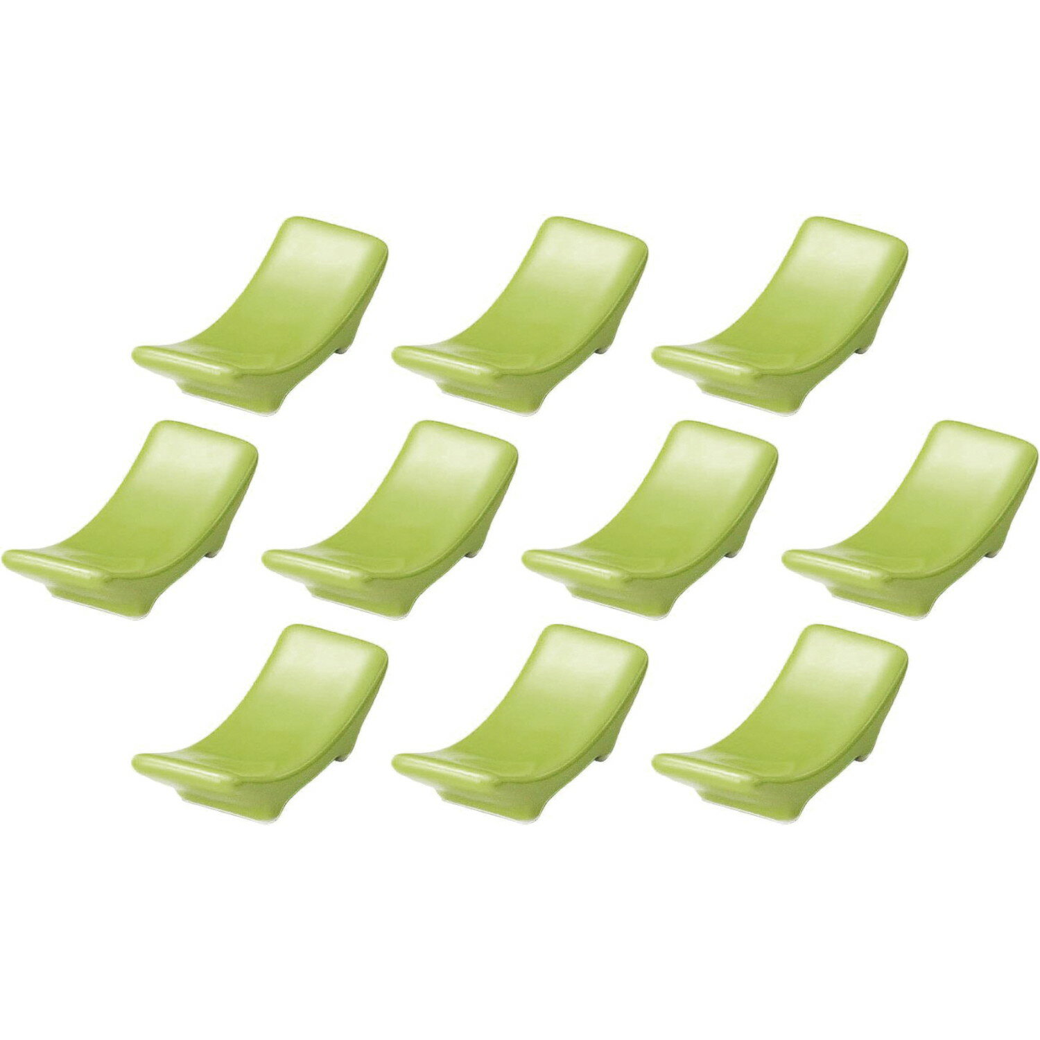 10個セット 箸置 波1型 緑 [5.5×2cm] | 和食器 箸置き カトラリーレスト 波型 グリーン