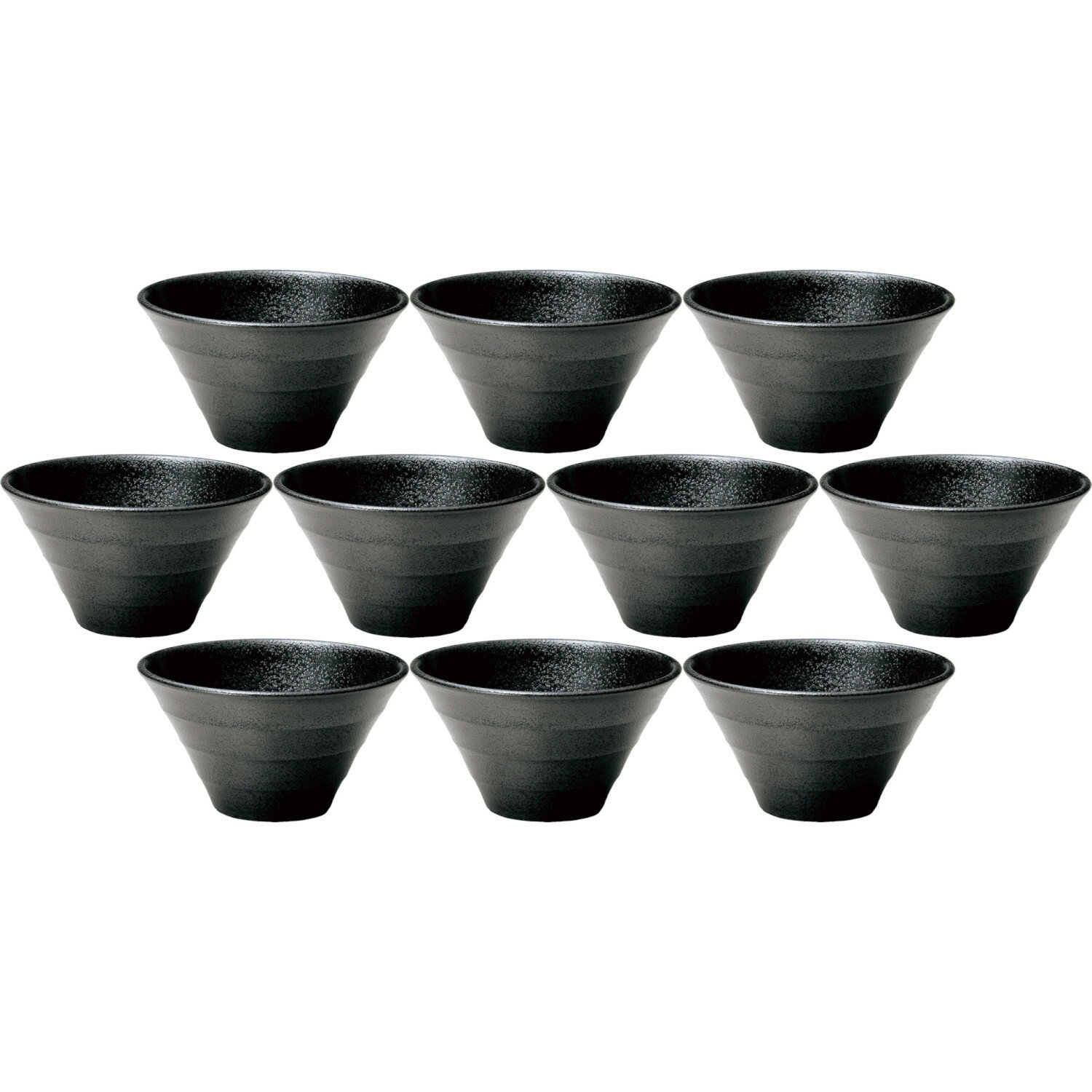 10個セット リネア 19cm深ボール 黒耀 [18.6×10.2cm・1,220cc] | 洋食器 お椀 ボウル ブラック 汁椀