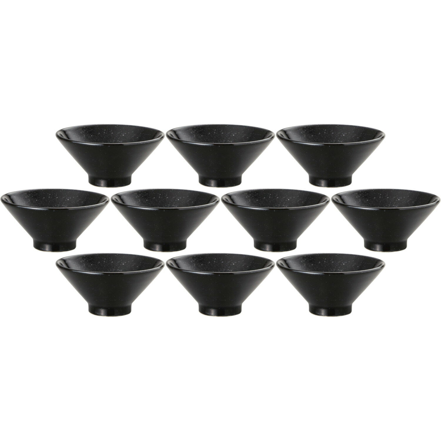 10個セット 天河 切立14cmライス碗 黒御影 [14×6.6cm・390cc] | 和食器 ご飯茶碗 ライスボウル ブラック 業務用
