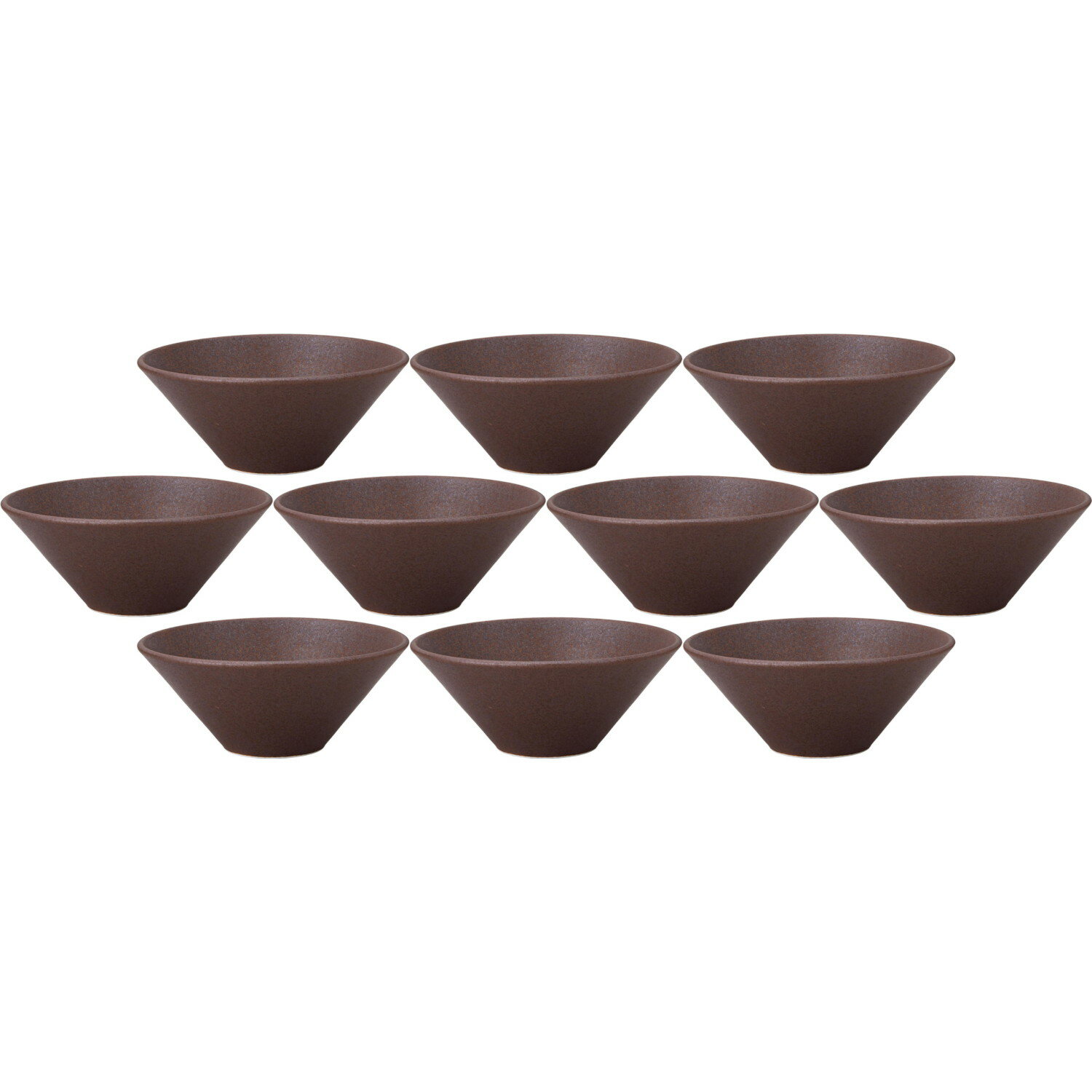 10個セット 水明 24cmボール 赤茶備前