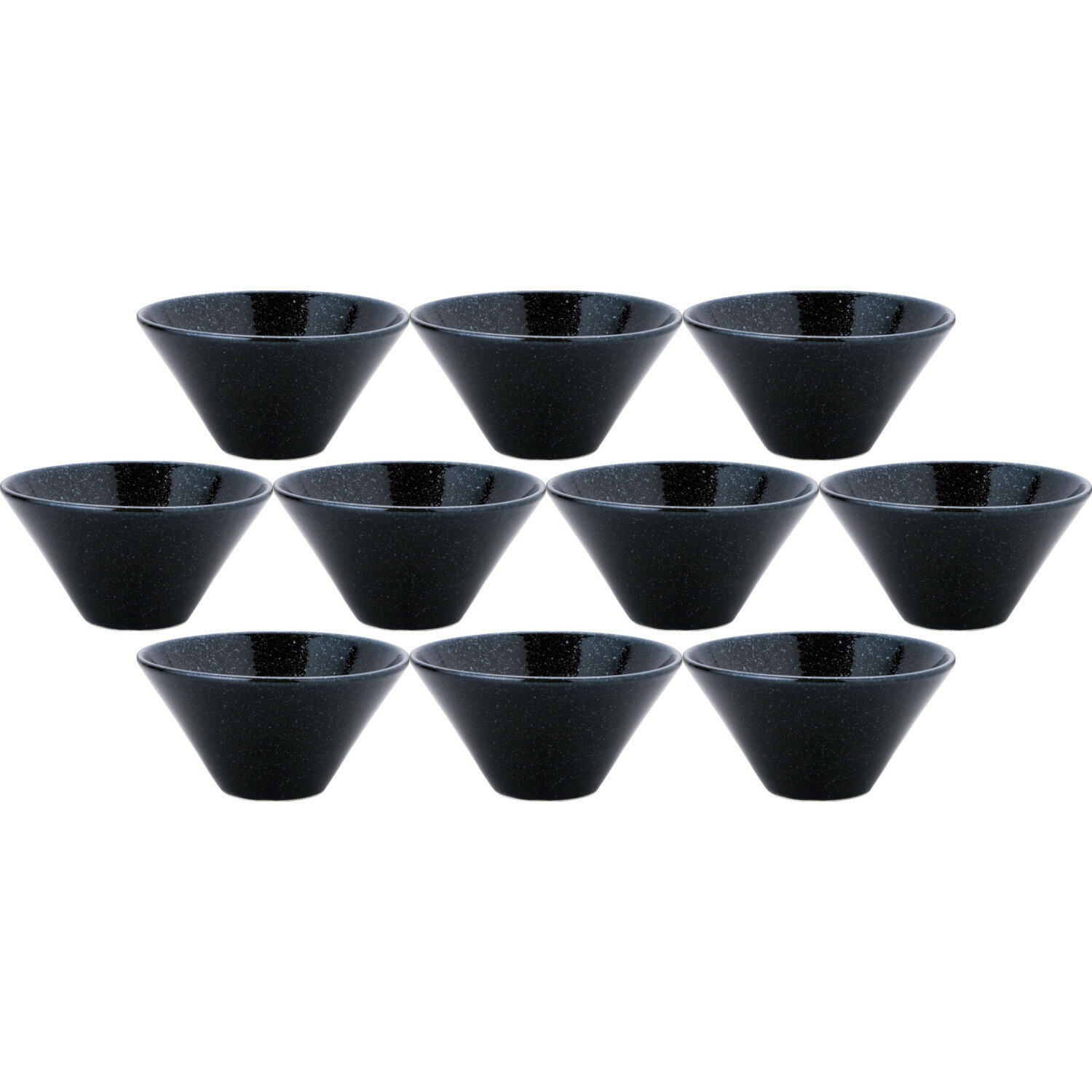 10個セット 水明 18cm深ボール 黒御影 [18×9.2cm・1,000cc] | 和食器 深型ボウル マルチボウル 台形 ブラック