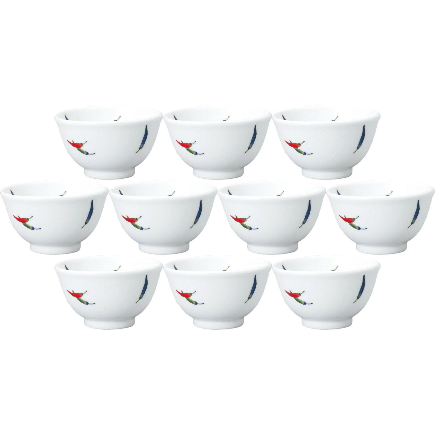 10個セット DC唐辛子 12cm深丼 [12.1×7.4cm・400cc] | ダイアセラム どんぶり 和風 唐辛子柄 かわいい