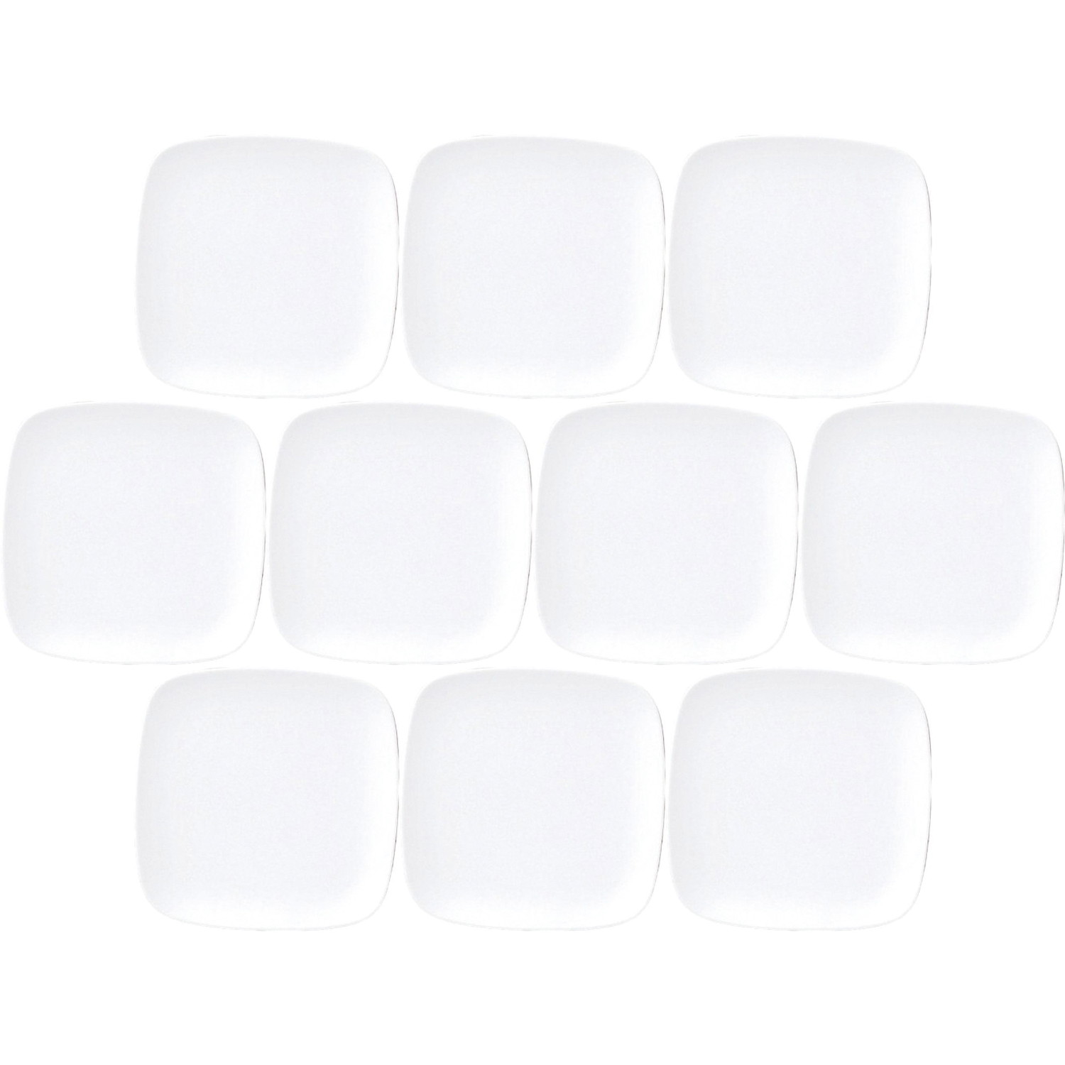 10個セット フリーシェイプ 14cm四角皿 白 [14.3×14.3×1.7cm] | 洋食器 スクエアプレート 小皿 ホワイト 正方形