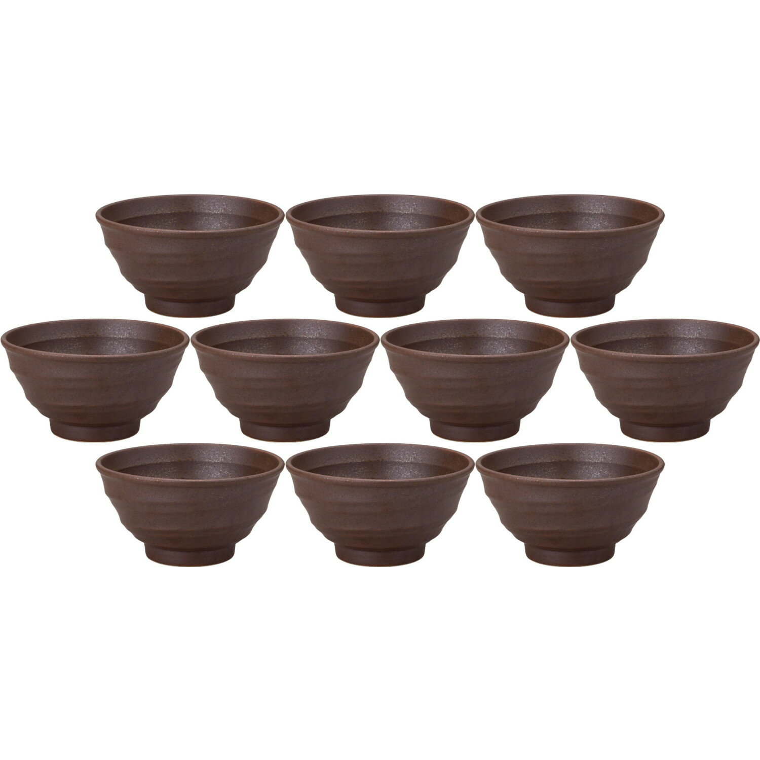 10個セット 鳴門 19cm深丼 赤茶備前 [18.8×10.2cm・1,350cc] | 和食器 深型 どんぶり 食洗機対応 耐熱