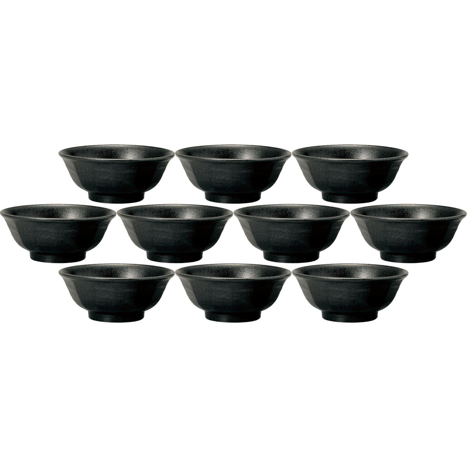 10個セット けずり丼 21cmけずり丼 黒耀 [20.7×8.3cm・1,250cc] | 和食器 どんぶり ブラック そば丼 業務用