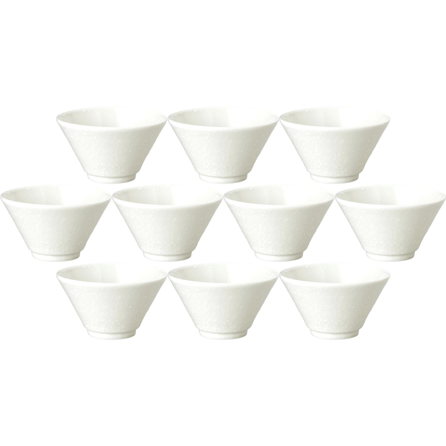 10個セット 綿雪 切立19cm深丼 粉引 [18.8×10.2cm・1,200cc] | 和食器 深型 どんぶり 台形 お椀