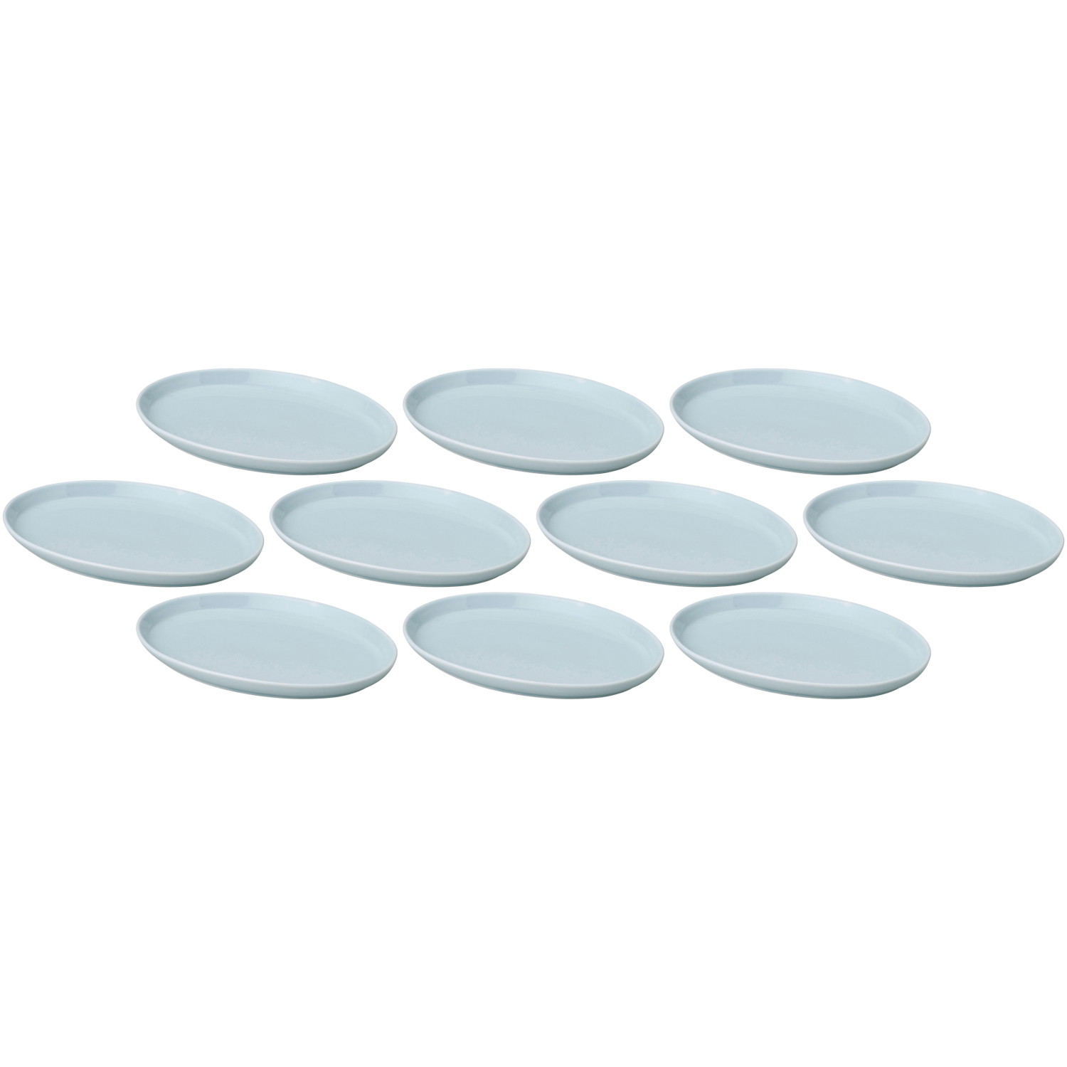 10個セット 天青 26cmプラター 青白磁 [26.2×17×2.8cm] | 和食器 オーバル型 水色 メインディッシュ 耐熱(3)