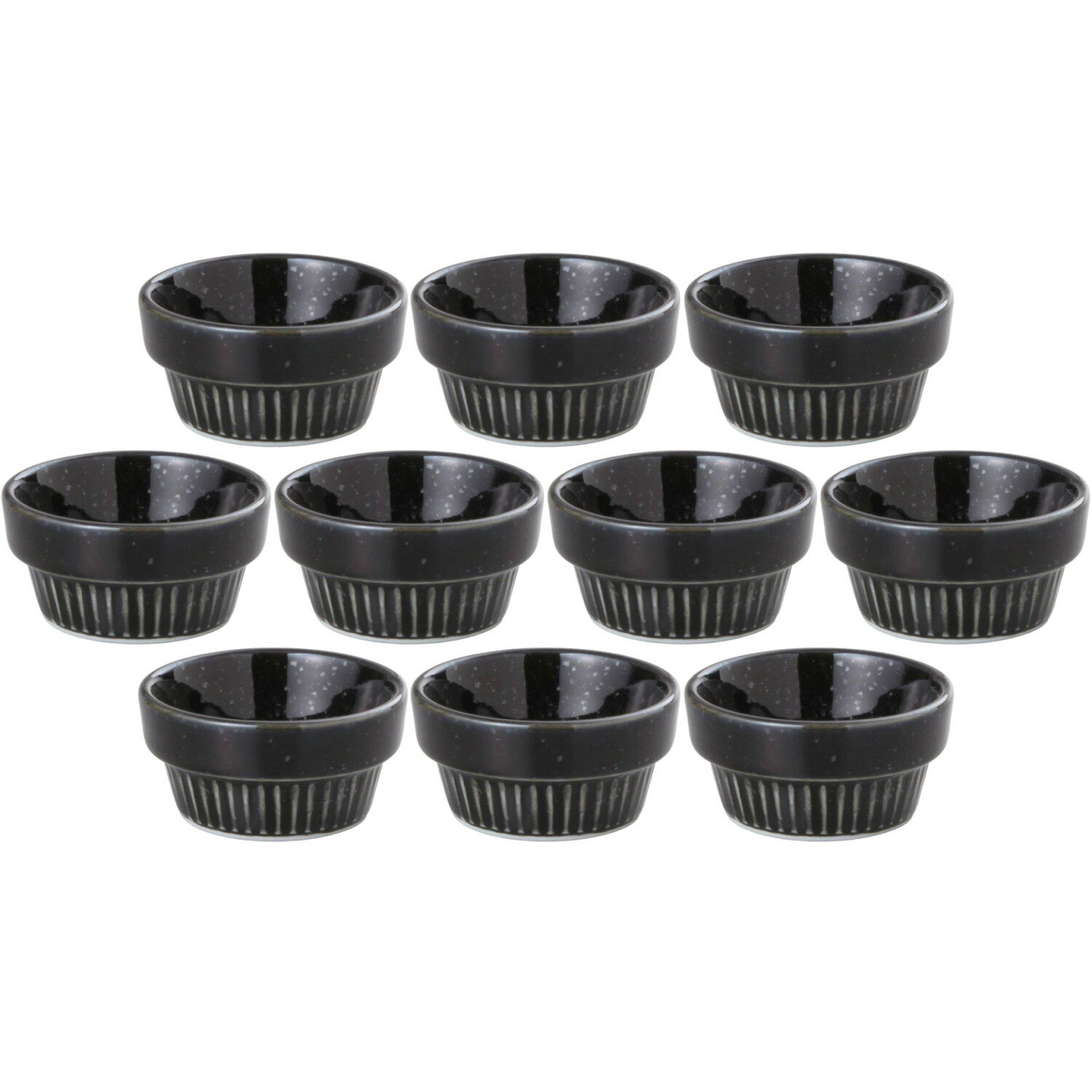 10個セット スタックスフレ 5cmスタックスフレ 黒御影 [5.2×2.7cm・30cc] | スフレ皿 ココット皿 ブラ..