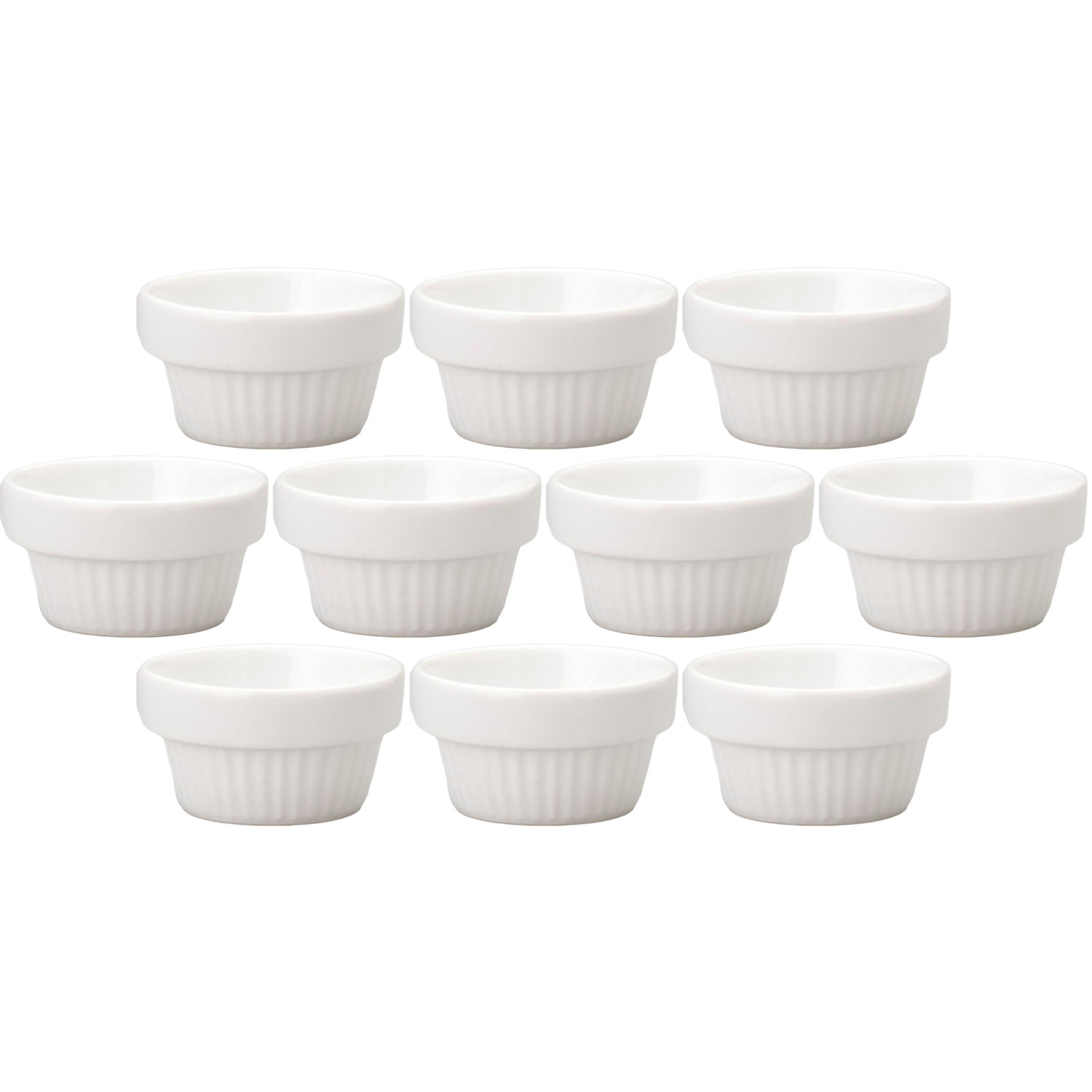 10個セット ナポリ 6cmスタックスフレ [6×3.2cm・40cc] | ナポリ 超白磁 スフレカップ スイーツ カフェ