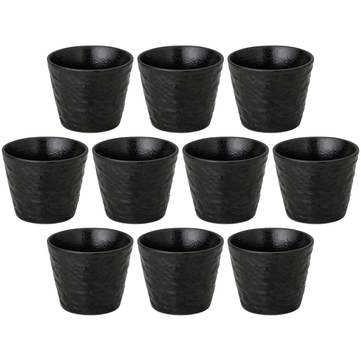 10個セット 石目 ソバチョク L 黒耀 [8.4×6.8cm・190cc] | 和食器 そば猪口そばつゆ入れ フリーカップ ..