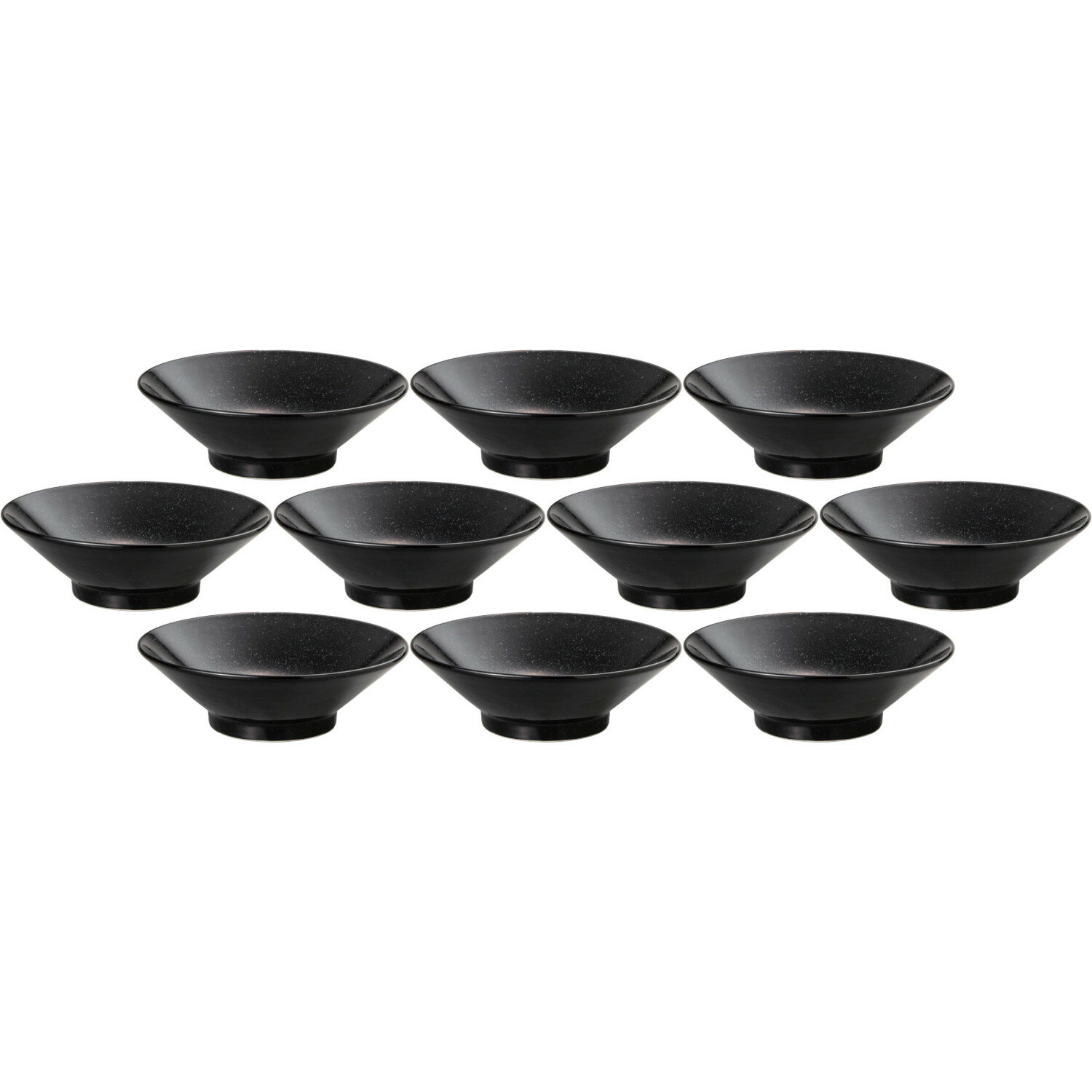 10個セット 黒中華 切立高台24cm浅丼 黒御影 [24.2×7.9cm・1,400cc] | 中華食器 どんぶり 切立高台丼 ブラック ラーメン鉢