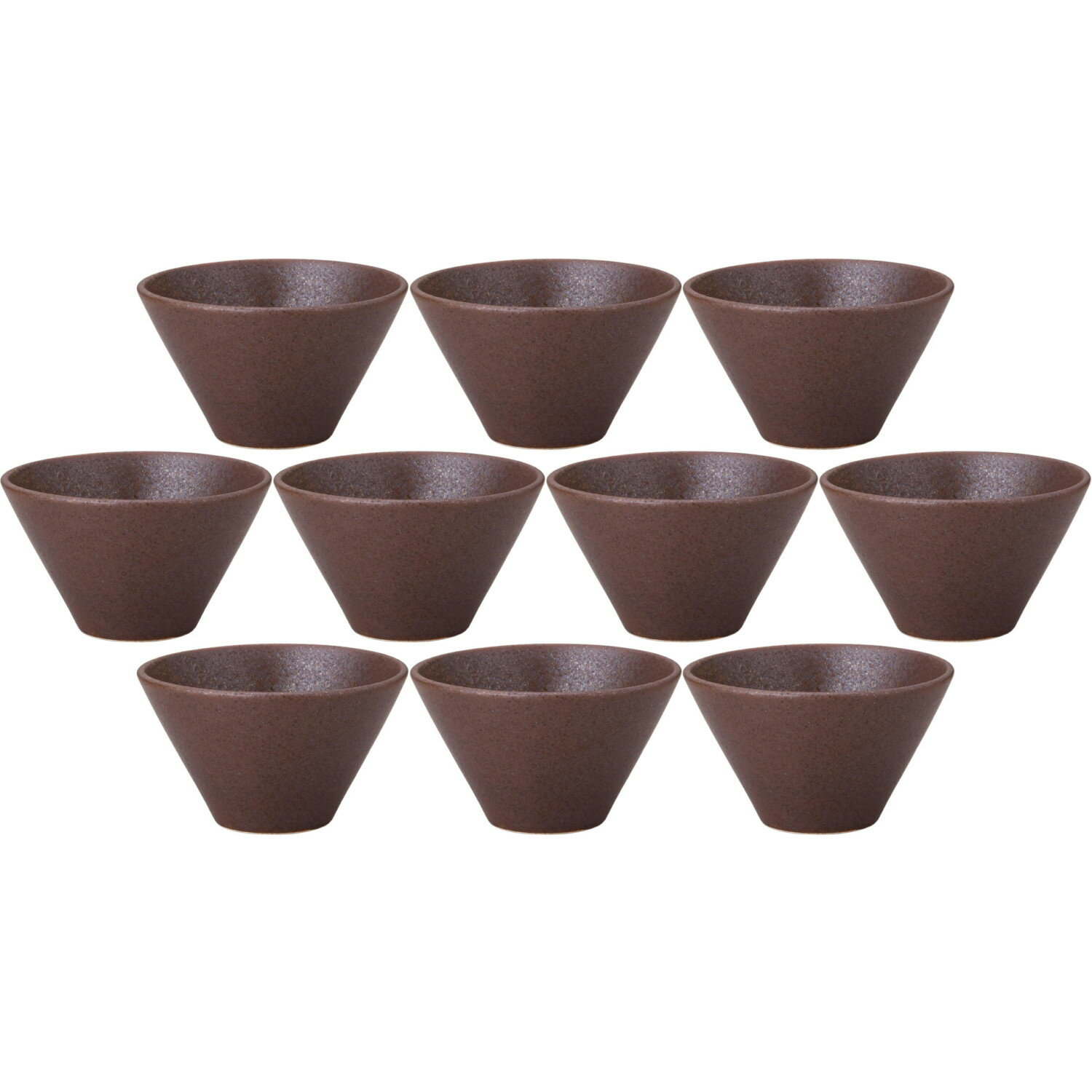 10個セット 水明 12cm深ボール 赤茶備前 [12.2×7.3cm・340cc] | 和食器 マルチボウル 小鉢 ミニボウル シンプル