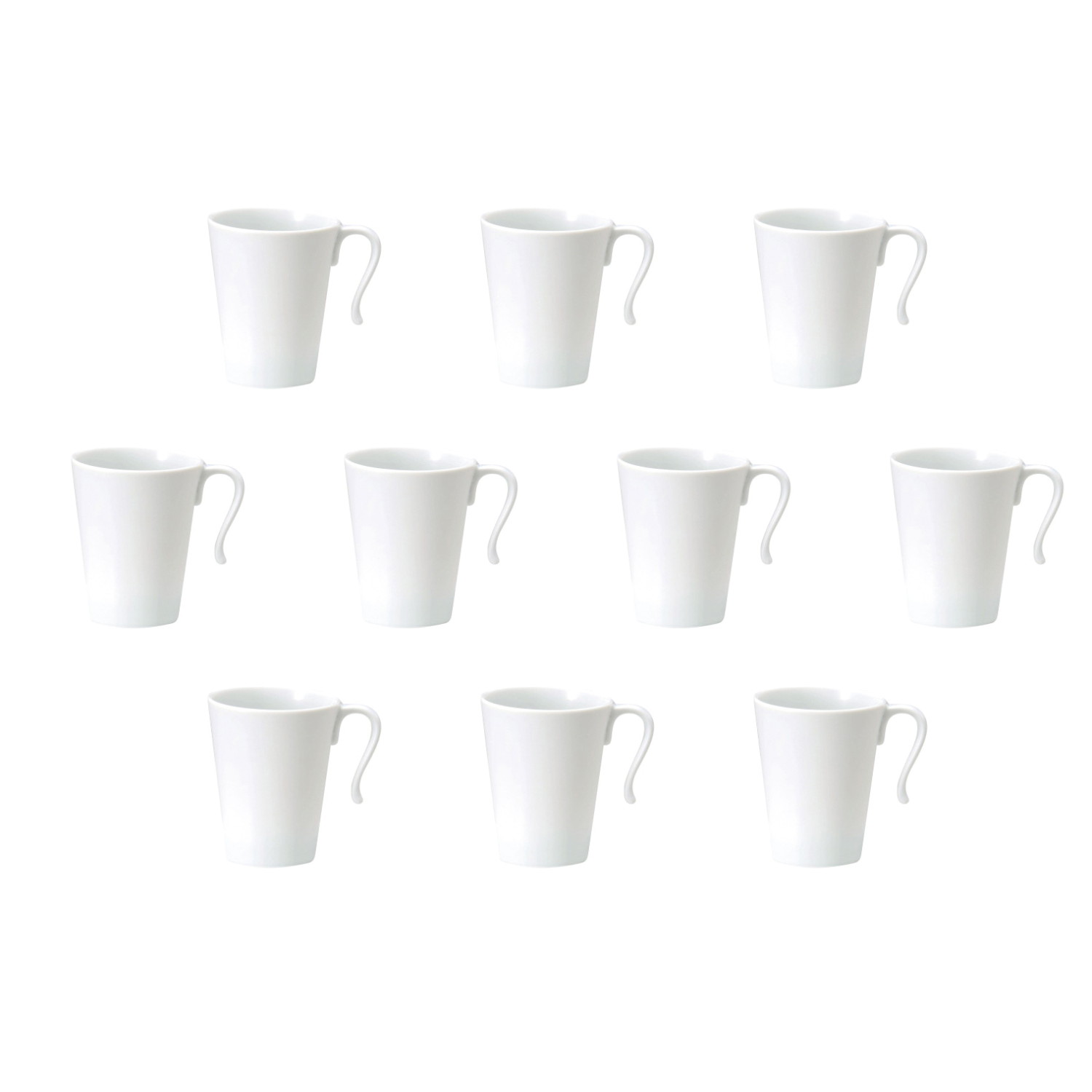 10個セット ピアット オープンハンドル120碗 [9.2×12cm・430cc] | 洋食器 ティーカップ コーヒーカップ ホワイト　430cc