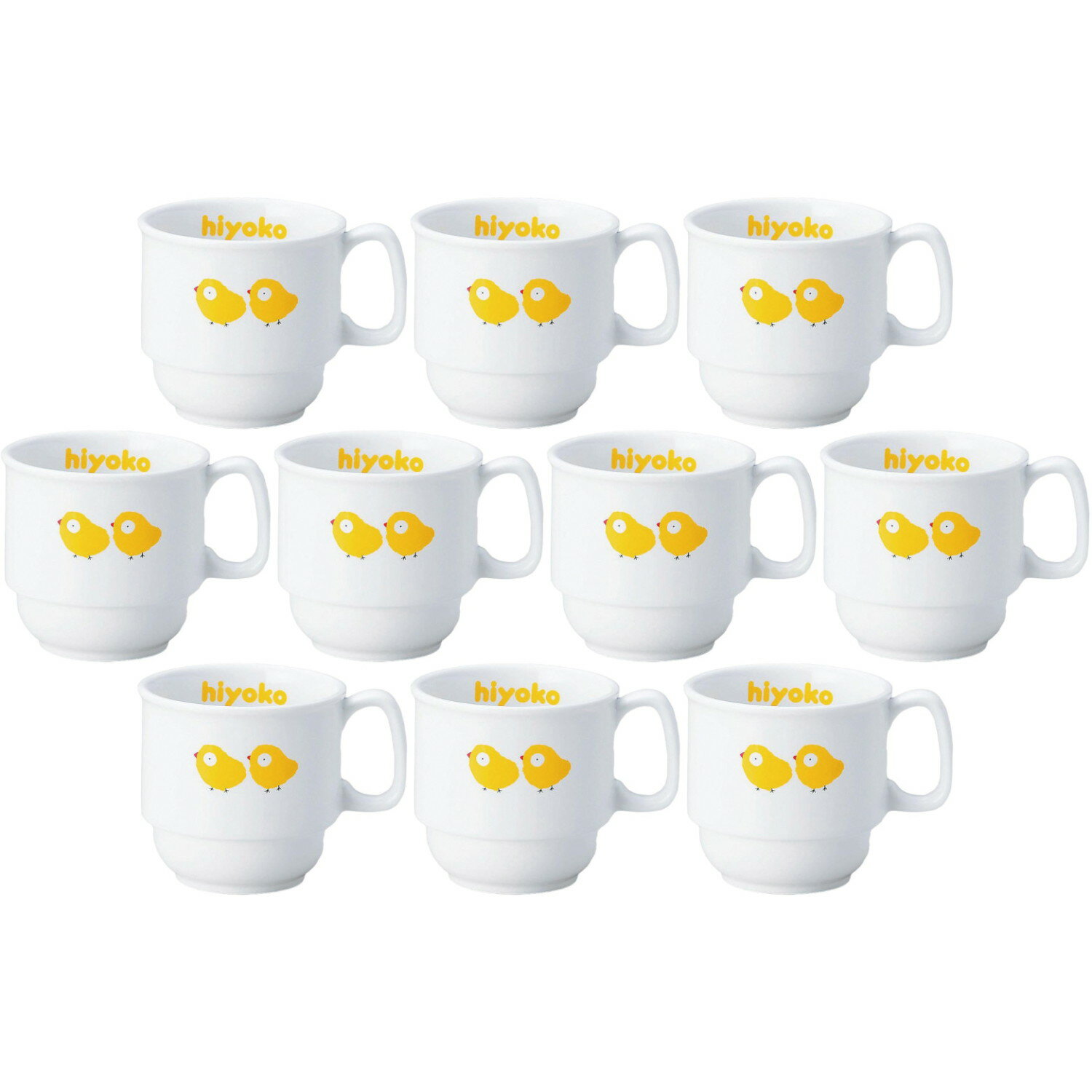 [商品名]10個セット DC軽量強化ヒヨコ スタックマグカップ[素材]陶磁器[寸法]9.6×7.4×7.1cm・190cc結婚式のお返し、母の日のプレゼント、退職祝いなど、さまざまな場面でご利用いただけます。陶器の専門問屋が厳選した、プレゼントやギフトにピッタリな逸品です。[9.6×7.4×7.1cm・190cc] 陶磁器 9.6×7.4×7.1cm・190cc一部の商品はメーカーよりお取り寄せとなりますので、納期が前後することがございます。あらかじめご了承ください。商品によっては手造りのため、写真と色・かたちが若干異なることがございます。われものですので丁重に梱包させていただいておりますが、ご質問などございましたらお気軽にお問い合わせください。ご注文に関する注意事項は 【こちら】ご購入前にご確認ください。