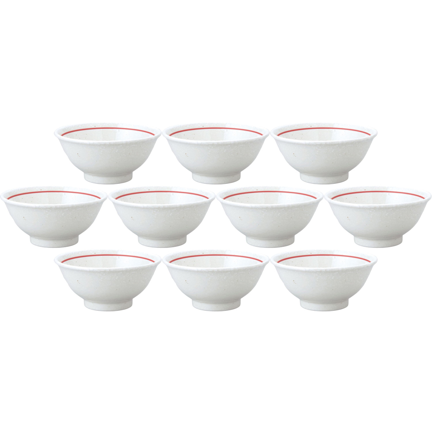 10個セット 白鳳粉引赤ライン 反15cm碗 [15×7.2cm・570cc] | 中華食器 反り椀 麺どんぶり マルチボウル..