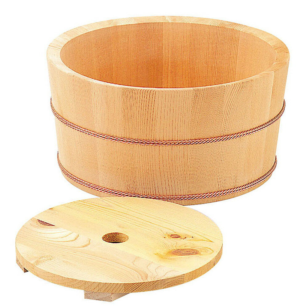椹・氷桶 (中蓋付) 大 [ 約Φ30 x H15.5cm (内高:14cm) ] 調理道具 | 桶 寿司 うどん 日本食 すし おひ..