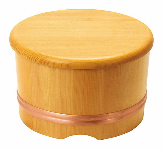 椹・おひつ（のせ蓋）＜内底R加工＞ [身:約φ21×H12.5cm 約5合] | 飲食店 自宅用 料亭 業務用 贈答 プレゼント ギフト 定食 おひつ ご飯 ごはん 酢飯 寿司飯 おひつ