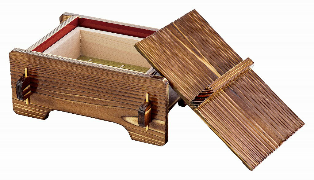 焼杉・うなぎ蒸しセイロセット [身・蓋のみ:外寸約23.5×19×H9.5cm 内寸約17×12.7×H6.9cm 中子(竹ス付):外寸約16.5×12.5×H5.8cm 竹ス:約14.5×10.5cm] | 蒸籠 蒸篭 セイロ 蒸す 野菜 中華 肉まん 豚まん 焼売 飲茶 茶碗蒸し せいろ・蒸し器