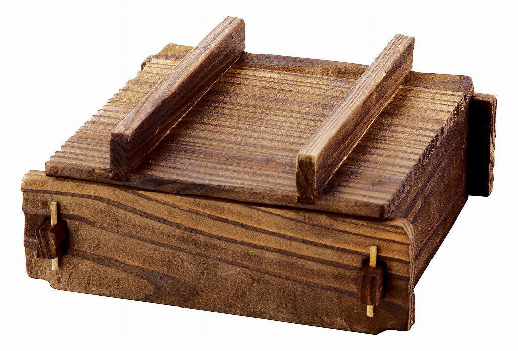 焼杉・角蒸ミニセイロセット（大） [蓋:約16.8×16.8×H3cm 身(竹ス付):外寸約19×19×H5.7cm 内寸:約14.5×..