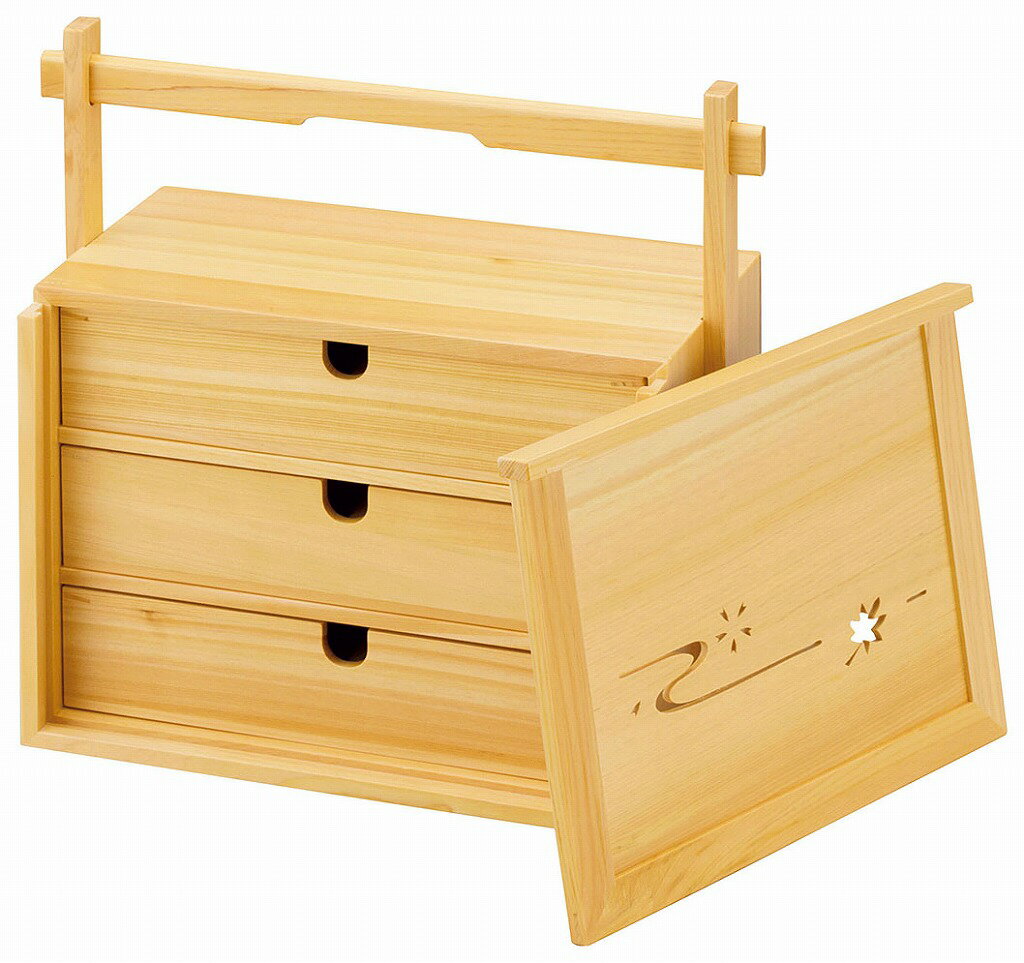 檜・嵯峨野弁当 [約29.5×15.8×H30.5cm/中箱の内寸約24.4×11.7×H5cm (1桝内寸約11.6×11.6cm/仕切約H4.2cm)] | おしゃれ シンプル モダン 和食 懐石料理 定食 鉢 小鉢 小付 珍味 仕切り 松花堂・弁当