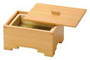 香箱・木曽杉(脚くり) 蒸しセイロセット [身・蓋のみ:外寸約19.2×15.2×H12cm 内寸約17×13×H6.5cm 中子(竹ス付):外寸約16.5×1...