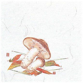 4寸OP懐石敷紙 松茸 (100枚入) [約12×12cm] | 和食 料理 定食 懐石料理 演出 テーブルウエア テーブルマット 懐石マット ランチョンマット