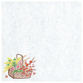 4寸花摘み篭耐油天紙　早春 (100枚入) [約12×12cm] | 和食 料理 懐石料理 松花堂 弁当 天婦羅 天ぷら その他