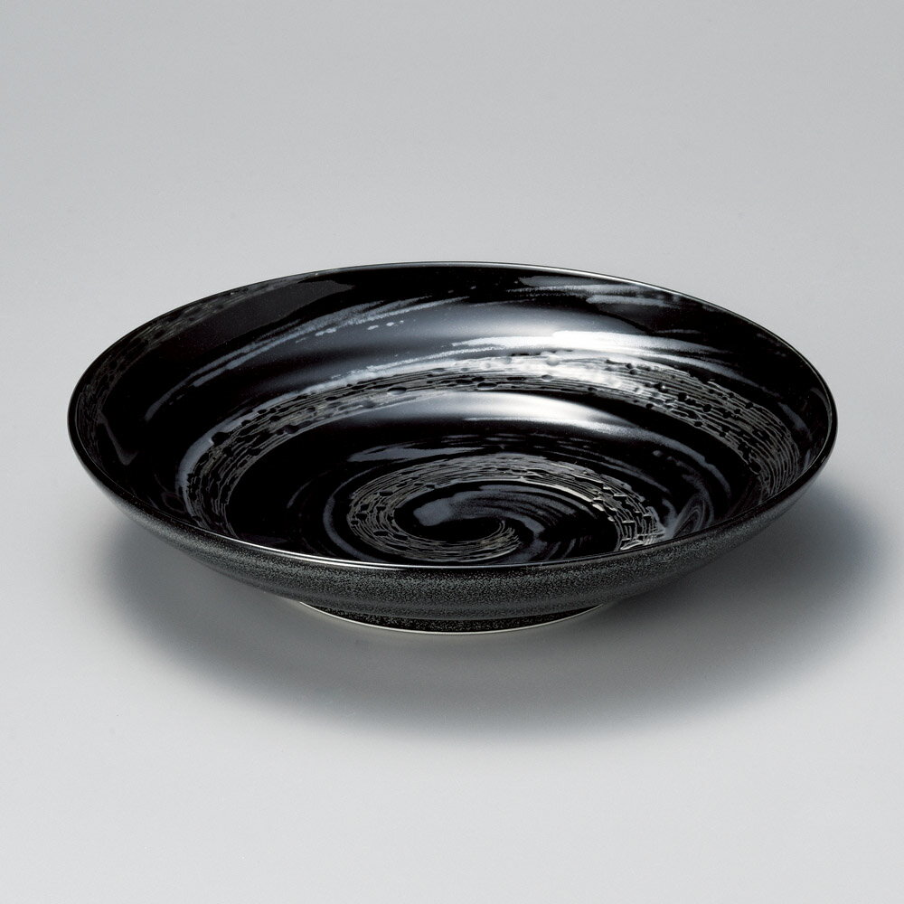早瀬（黒）9.5ミツワ盛皿　大鉢　盛鉢