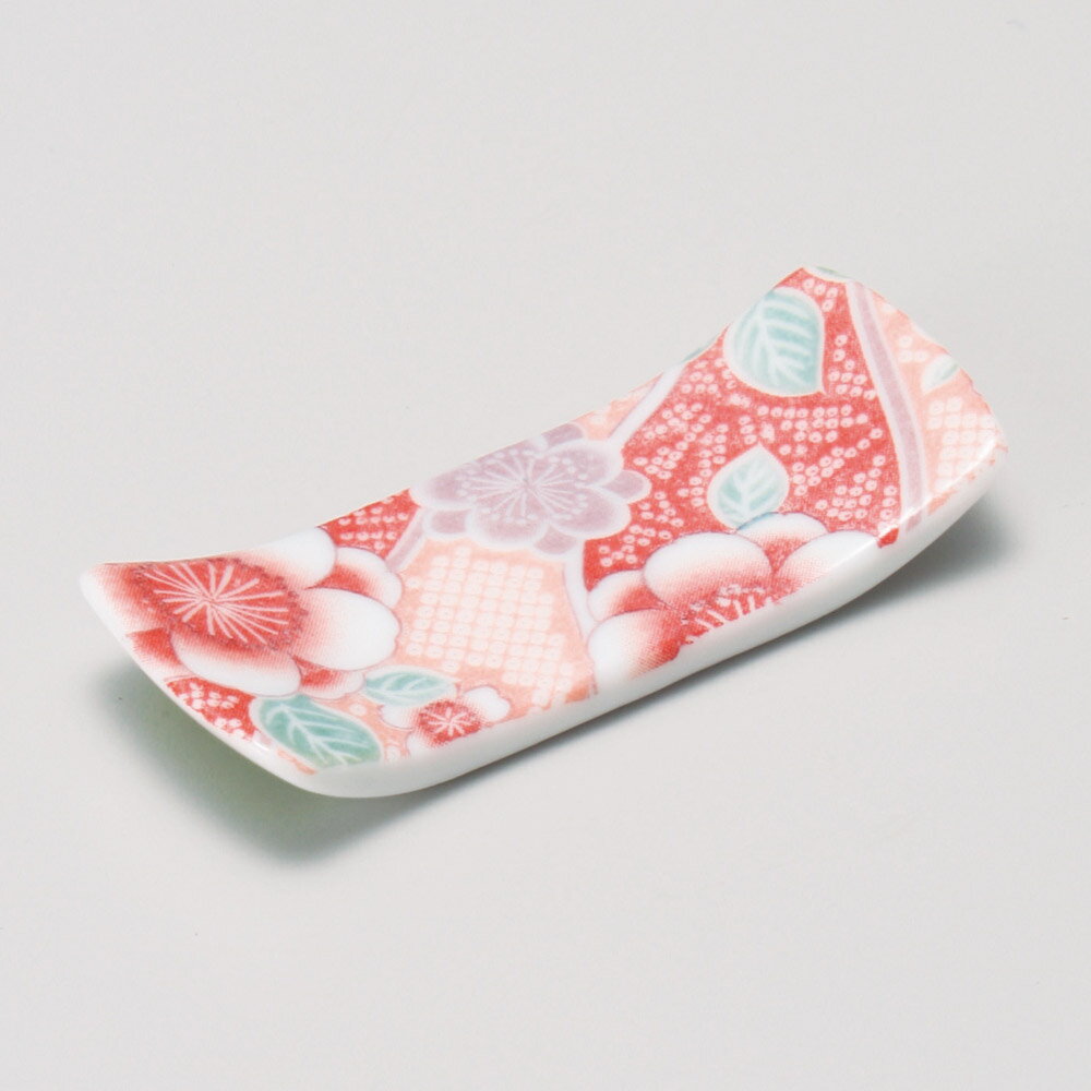 紅染赤長平型箸置