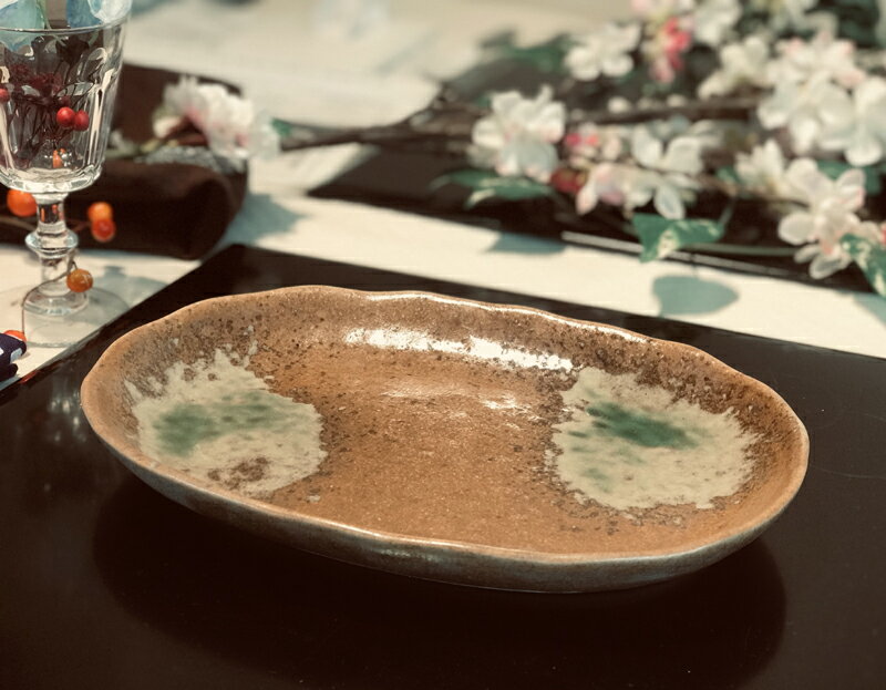 Seto Ware - 伊賀小判皿　大
